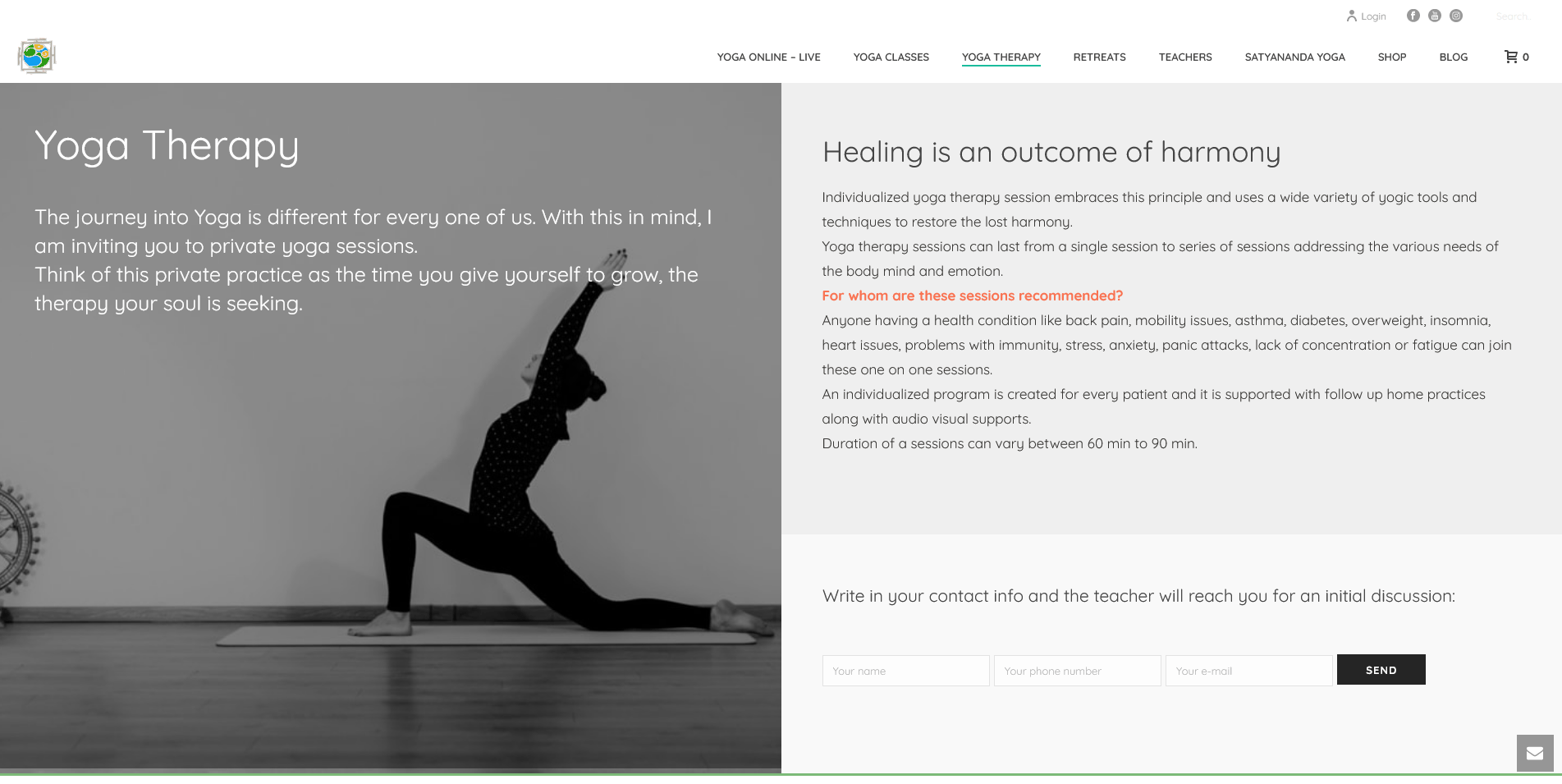 Yoga Therapy Satyananda Yoga